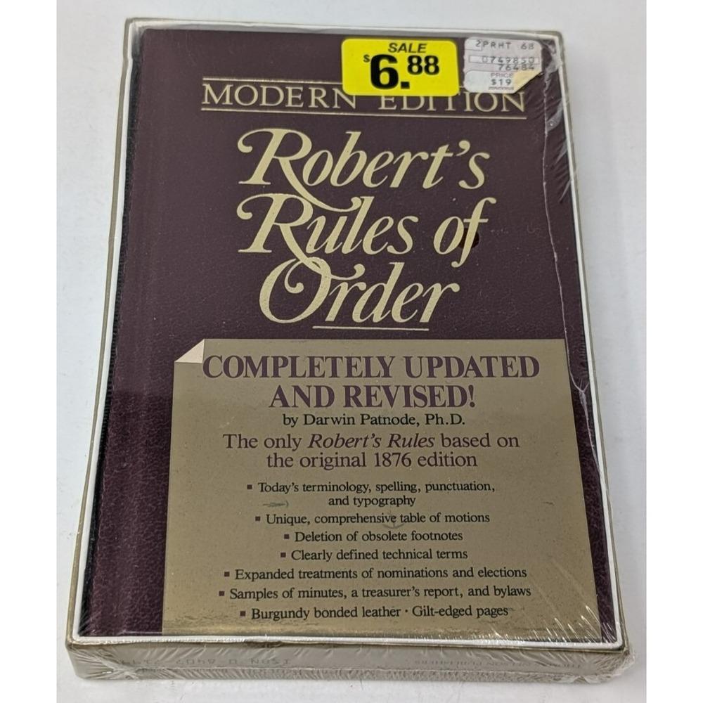 Robert's Rules Of Order Modern‎ Edition Darwin Patnode Burgundy Leather VTG 80s